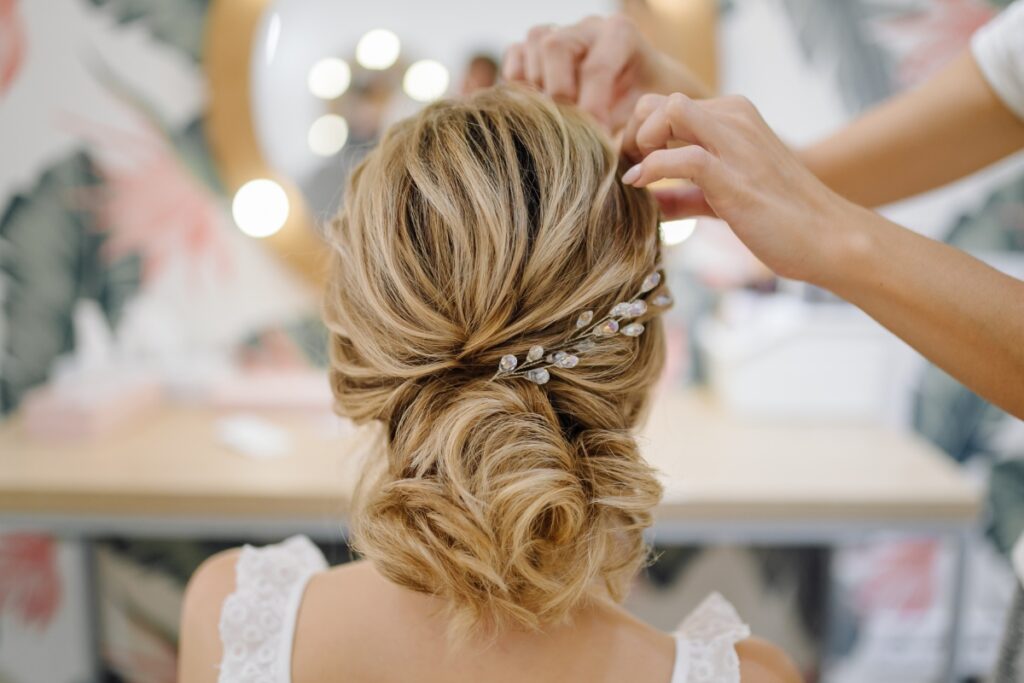 on-site wedding hair